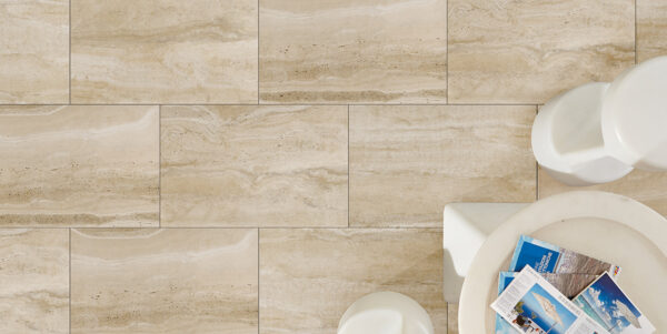 Keramikplatte 60 x 90 x 2 cm - Duomo travertin 25,92 m2/Pal. - 1.170 kg beige
