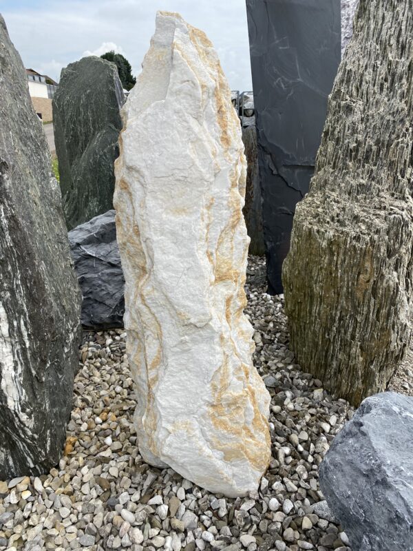 Monolith Giallo Siena weiß/gelb Größe H 110 x B 30 x B 20
