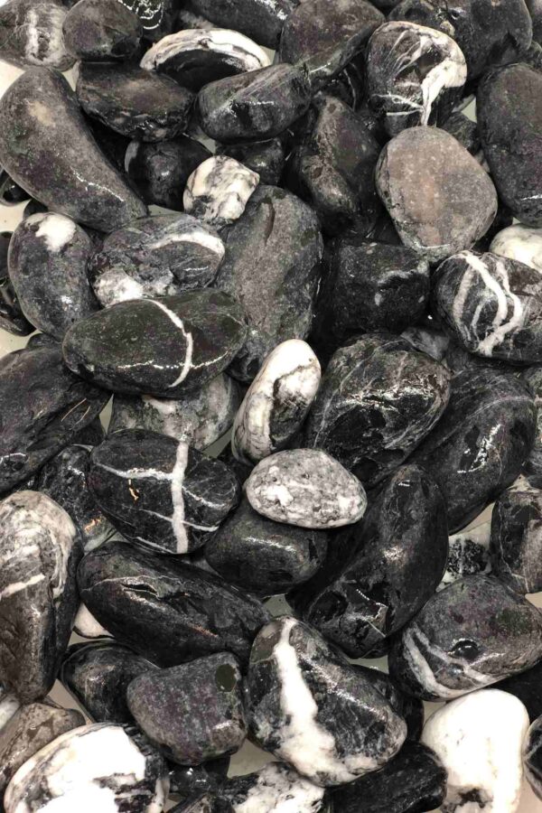 Marmorkiesel schwarz-weiß geadert – Bild 2
