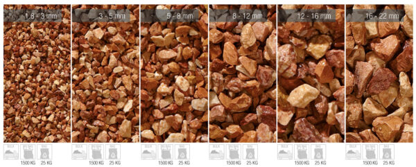 Marmorsplitt breccia pernice (gelb-rot) – Bild 2