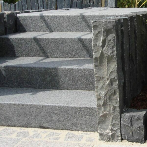 Blockstufe 100 x 35 x 15 cm granit anthrazit grau