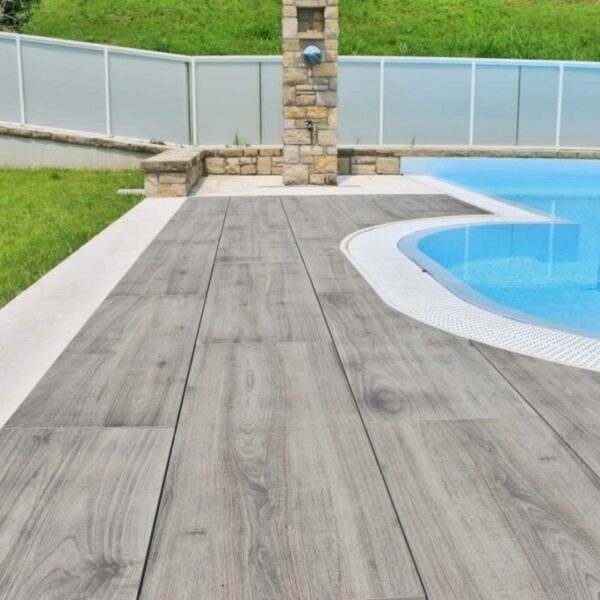 Keramikfliese 120 x 20 x 1 cm Holz grigio Abrieb R 10 - 43,20m2/Pal. - 1080 kg