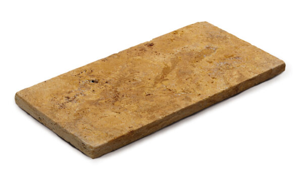 Bodenplatte 60 x 30 x 3 cm Travertin beige geschliffen, getrommelt, giallo – Bild 2