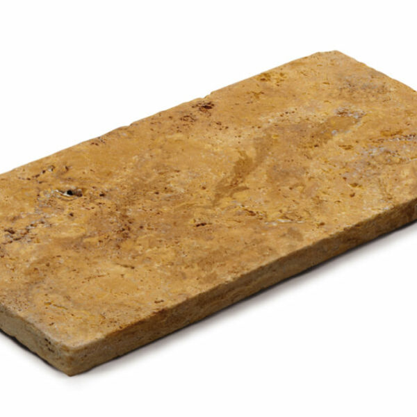 Bodenplatte 60 x 30 x 3 cm Travertin beige geschliffen, getrommelt, giallo