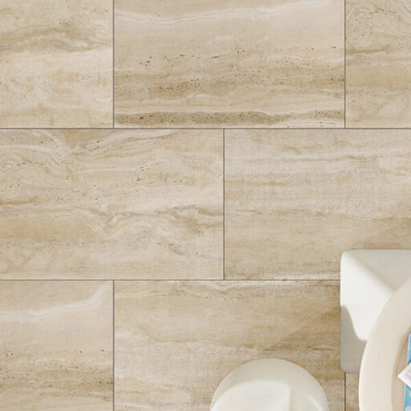 Keramikplatte 60 x 90 x 2 cm - Duomo travertin 25,92 m2/Pal. - 1.170 kg beige